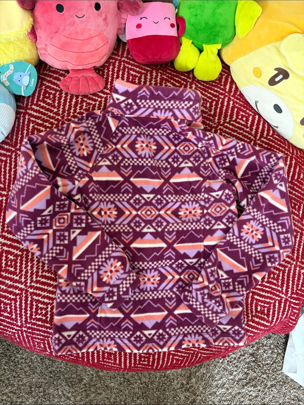 Columbia Purple & Pink Geometric Fleece Jacket size M (10/12) - Picture 6 of 6